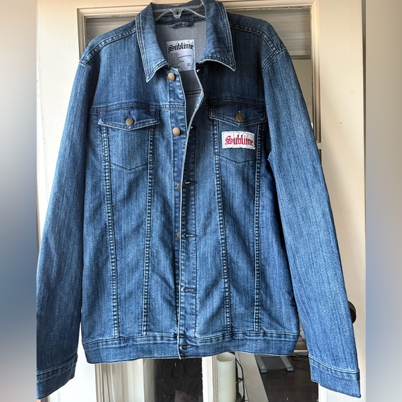 Sublime Brand Licensed Denim Jacket w/ Logo Patch and Large Sun Patch (Men’s XL) - Picture 7 of 10